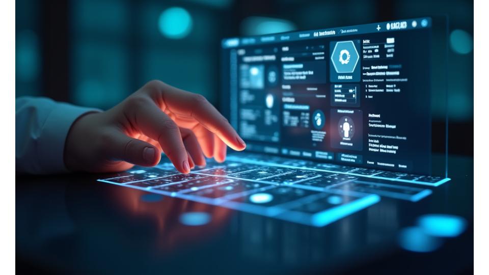 Stylized hands interacting with user interface elements like toggles and checkboxes, symbolizing data control.